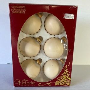 Vintage Rauch Victoria Collection Glass Ball Ornament Set of 6